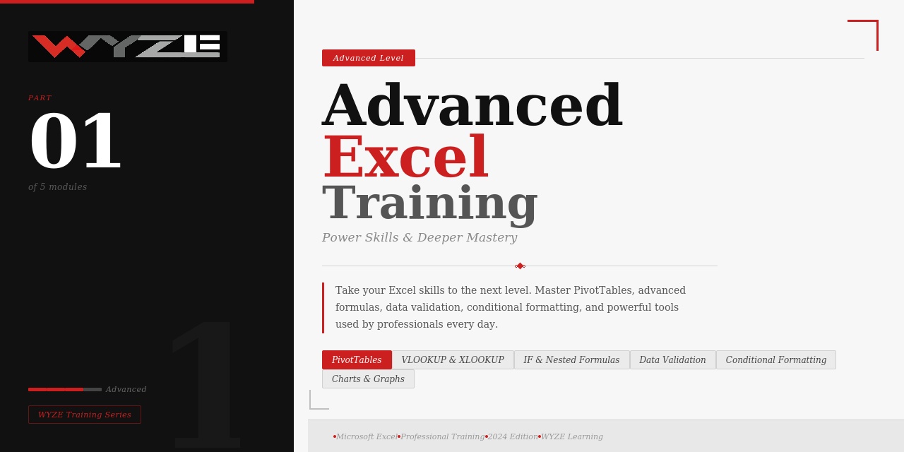 Advanced Excel Training Part 1